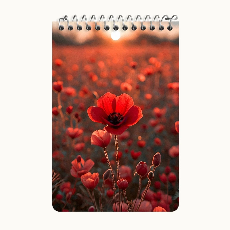 دفتر یادداشت 50 برگ خندالو طرح گل شقایق کد F5244