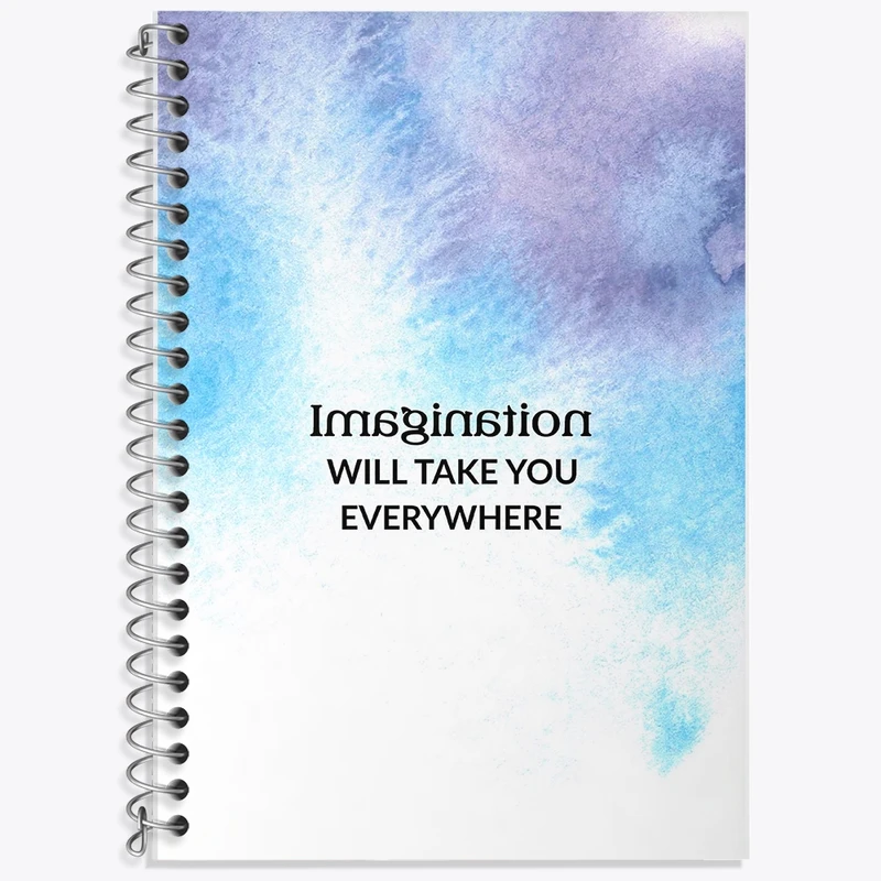 دفتر زبان 50 برگ خندالو مدل سه خط طرح Imagination Will Take You Everywhere کد F11414