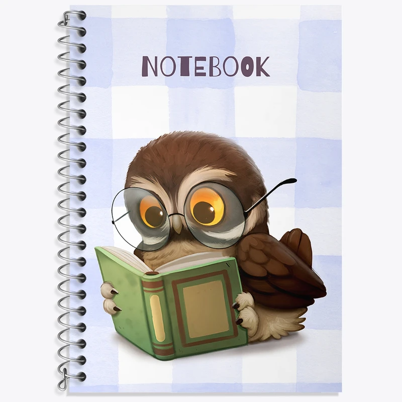 دفتر زبان 50 برگ خندالو مدل سه خط طرح جغد دانا کد N6521