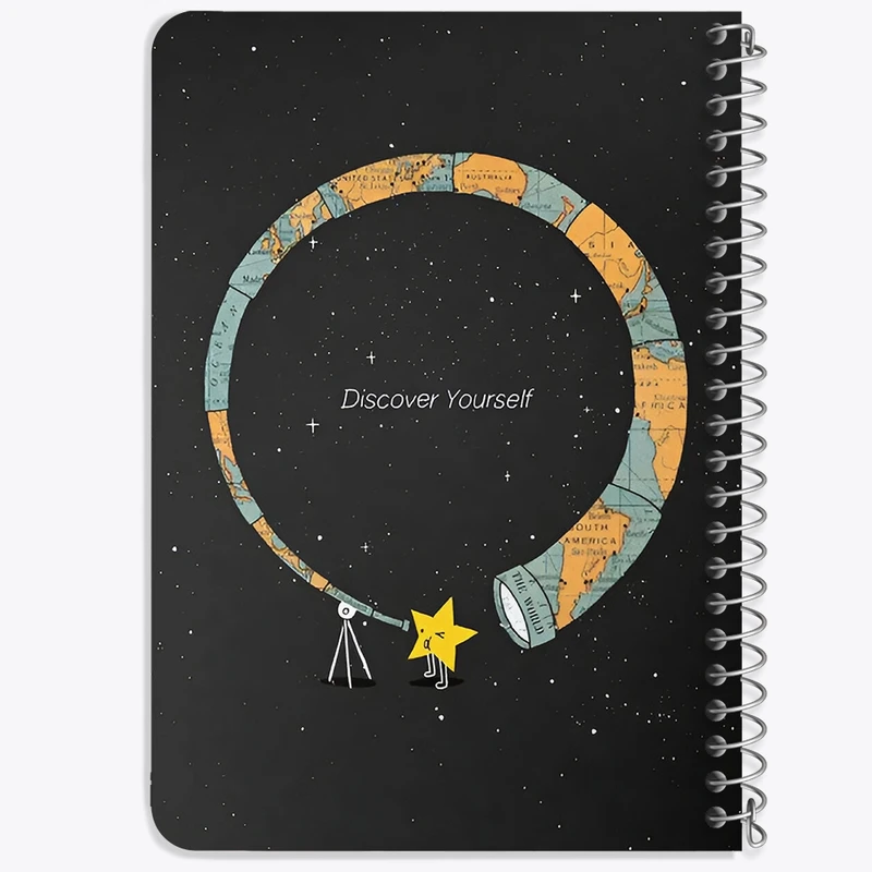 دفتر یادداشت 50 برگ خندالو طرح Discover Yourself کد N4042