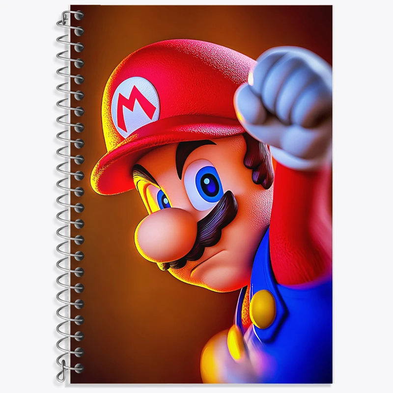 دفتر زبان 50 برگ خندالو مدل دو خط طرح سوپر ماریو (Super Mario) کد F13698