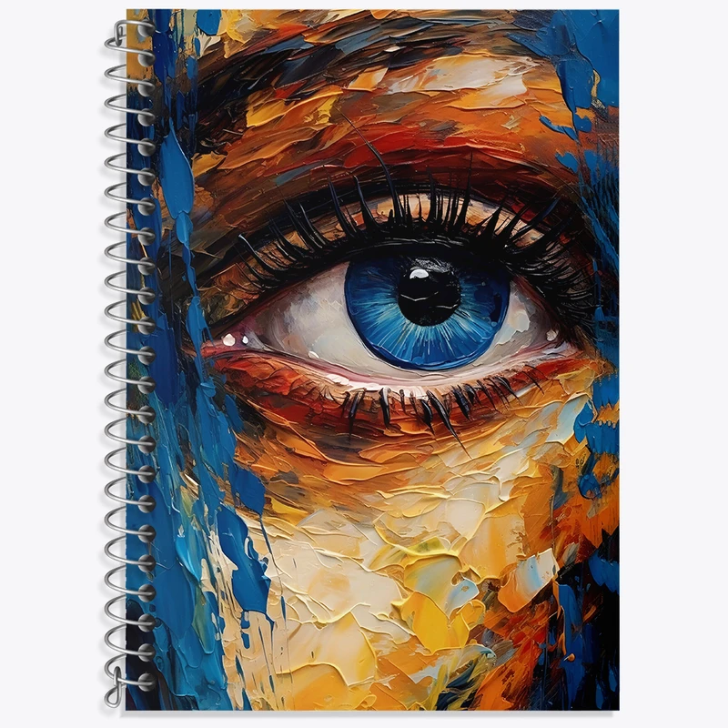 دفتر زبان 50 برگ خندالو مدل دو خط طرح نقاشی چشم کد F4965