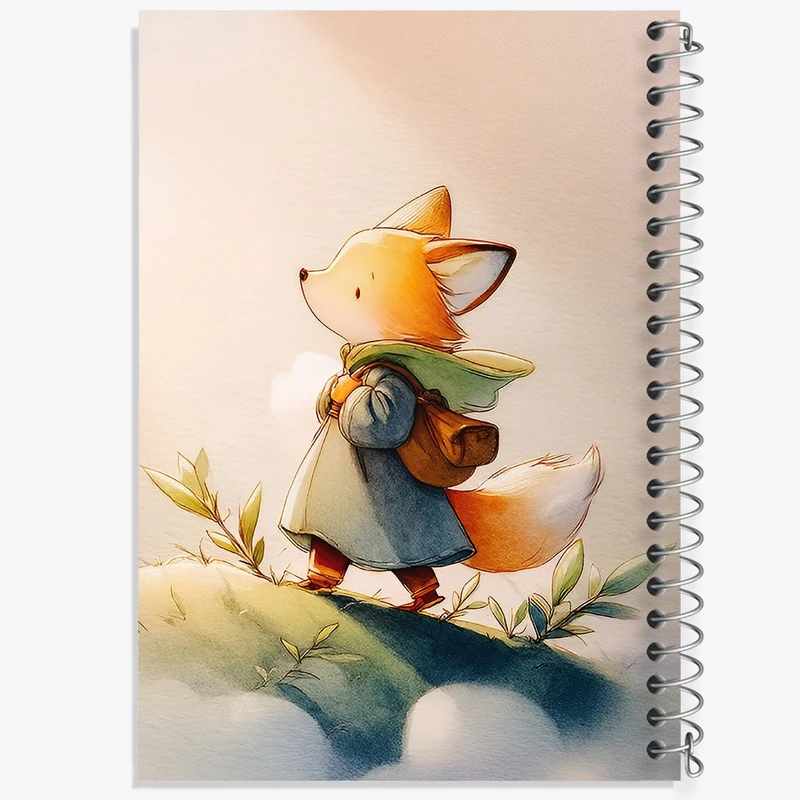 دفتر شطرنجی 50 برگ خندالو طرح روباه کیوت کد N9401