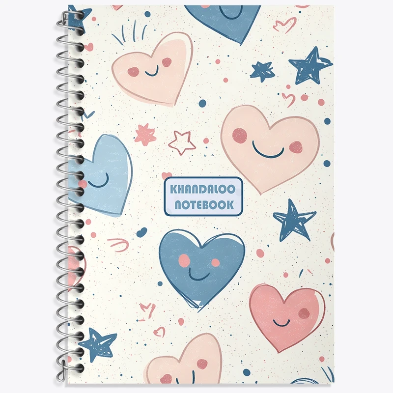 دفتر لغت 50 برگ خندالو طرح پترن قلبی کد N7330