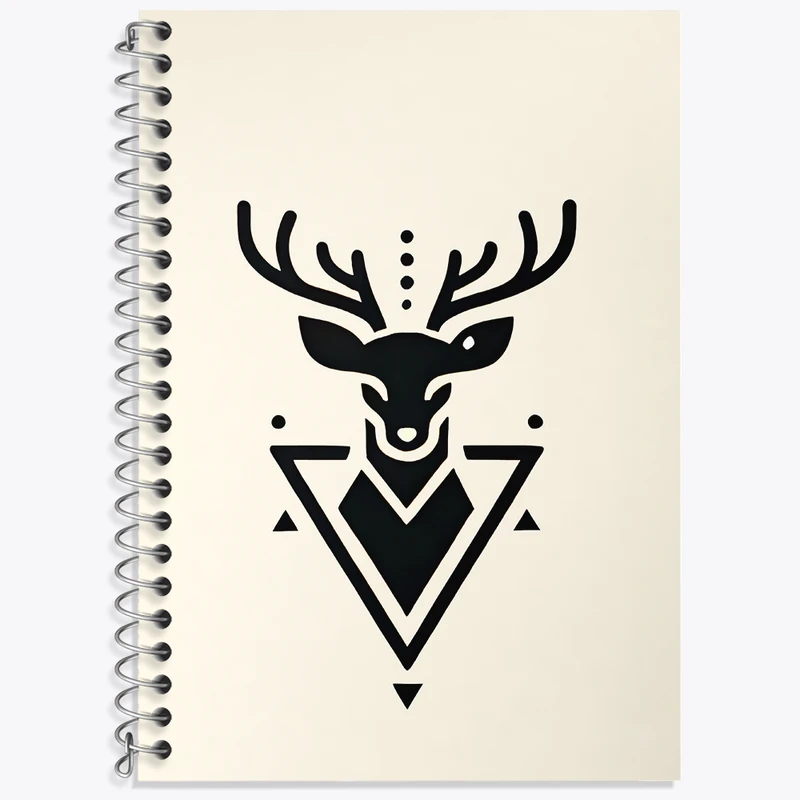 دفتر زبان 50 برگ خندالو مدل دو خط طرح گوزن کد N6754