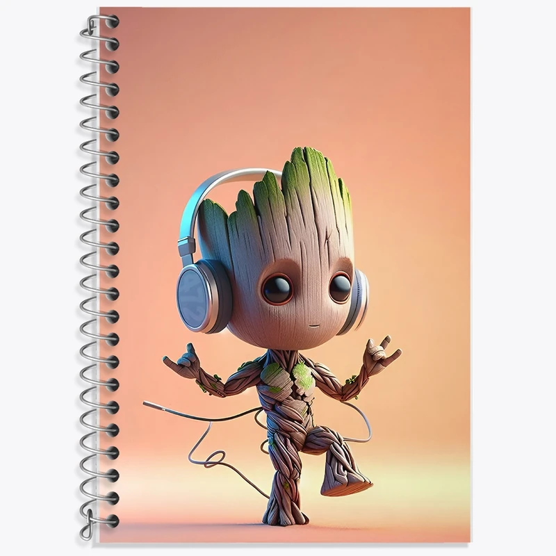 دفتر زبان 50 برگ خندالو مدل سه خط طرح گروت (Groot) کد F8733