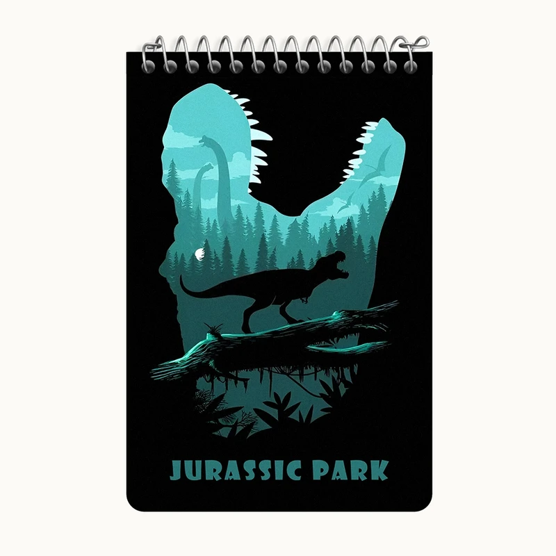 دفتر یادداشت 50 برگ خندالو طرح ژوراسیک (Jurassic Park) کد F13774