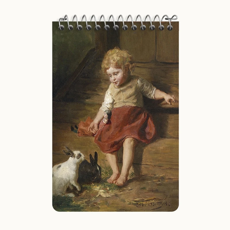 دفتر یادداشت 50 برگ خندالو طرح نقاشی مادر عروسک اثر فلیکس شلزینگر کد F12304