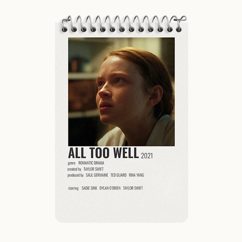 دفتر یادداشت 50 برگ خندالو طرح All Too Well کد F13046