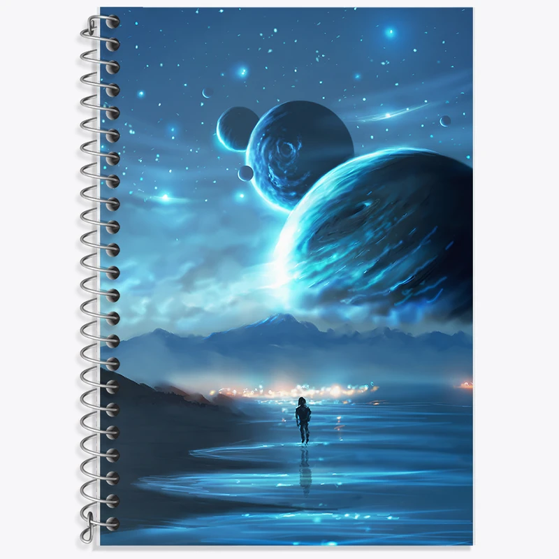 دفتر زبان 50 برگ خندالو مدل دو خط طرح کهکشان کد F12525