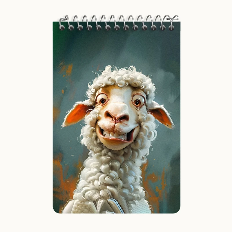 دفتر یادداشت 50 برگ خندالو طرح گوسفند بامزه کد F6622