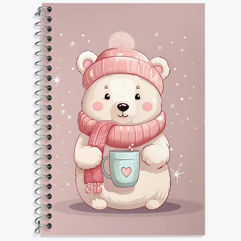 دفتر زبان 50 برگ خندالو مدل دو خط طرح خرس قطبی بانمک کد N6214