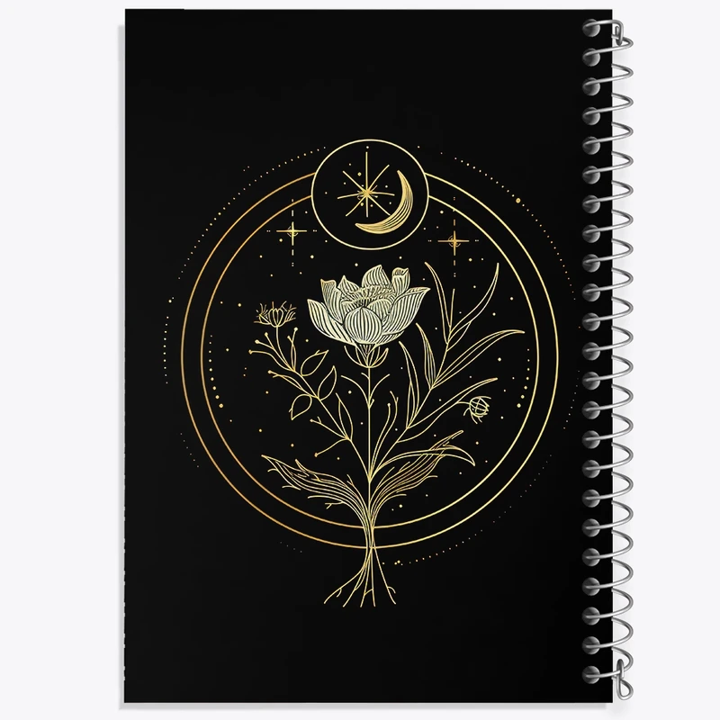 دفتر ژورنال نویسی 50 برگ خندالو مدل نقطه ای طرح گل مینیمال کد F3078