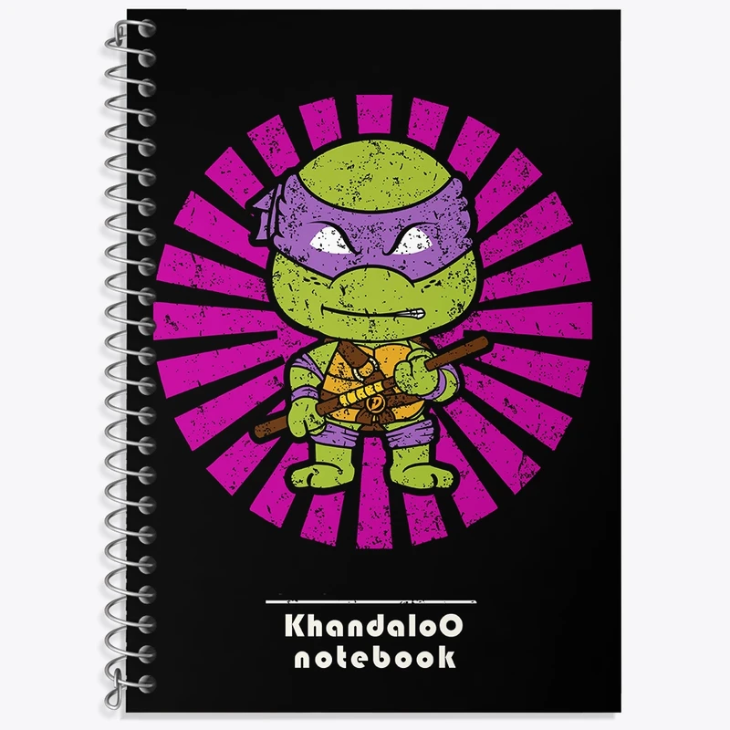 دفتر زبان 50 برگ خندالو مدل سه خط طرح لاکپشت های نینجا کد N9456