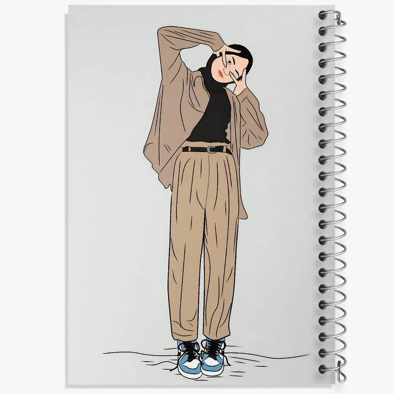 دفتر شطرنجی 50 برگ خندالو طرح دخترانه مینیمال کد F3260