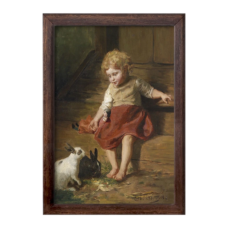 تابلو خندالو طرح نقاشی مادر عروسک اثر فلیکس شلزینگر کد F12304