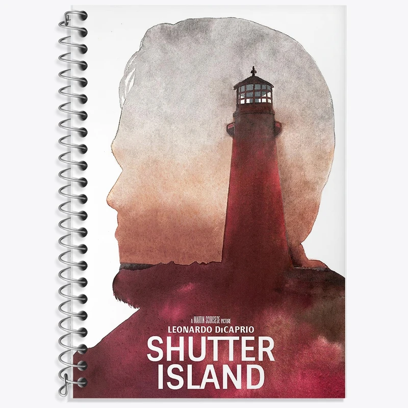 دفتر زبان 50 برگ خندالو مدل سه خط طرح جزیره شاتر (Shutter Island) کد F11364