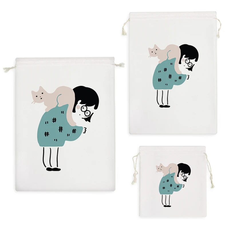 نظم دهنده خندالو مدل دختر و گربه کد 9263 مجموعه 3 عددی