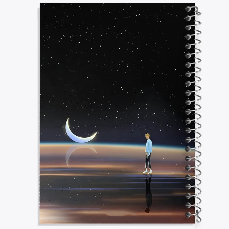 دفتر شطرنجی 50 برگ خندالو طرح پسر و ماه کد F8817