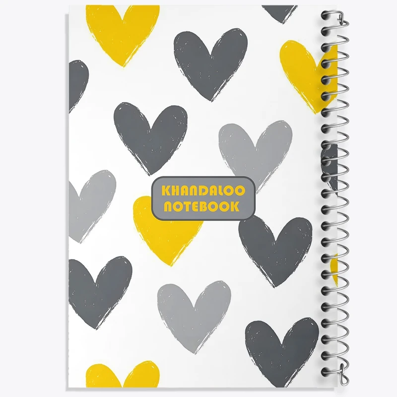 دفتر شطرنجی 50 برگ خندالو طرح پترن قلبی کد N6068