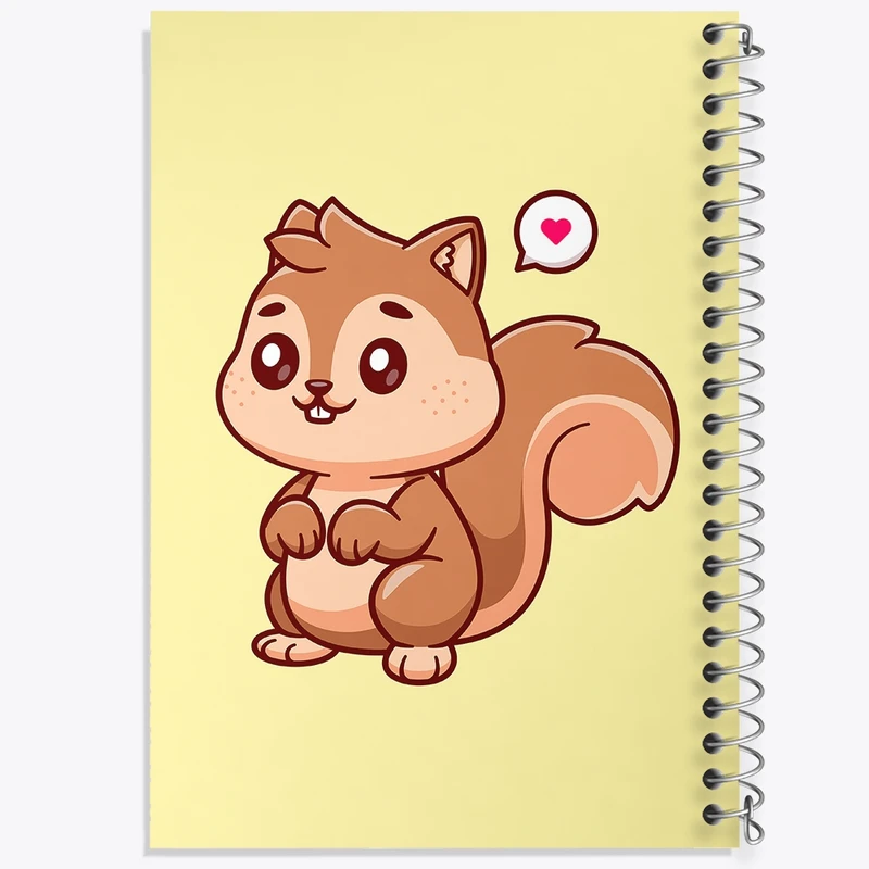 دفتر طراحی 50 برگ خندالو طرح  حیوانات بامزه سنجاب کد 25434