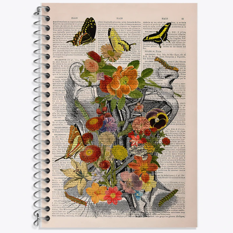 دفتر زبان 50 برگ خندالو مدل دو خط طرح آناتومی انسان (Human Anatomy) کد F14036