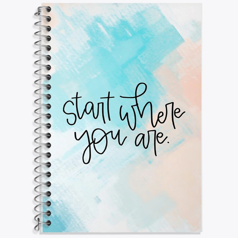 دفتر زبان 50 برگ خندالو مدل دو خط طرح Start Where You Are کد F11545