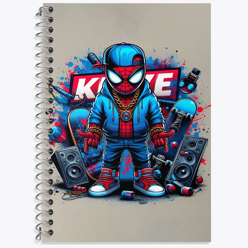 دفتر زبان دوخط 50 برگ خندالو طرح مرد عنکبوتی (Spider Man) کد F4416