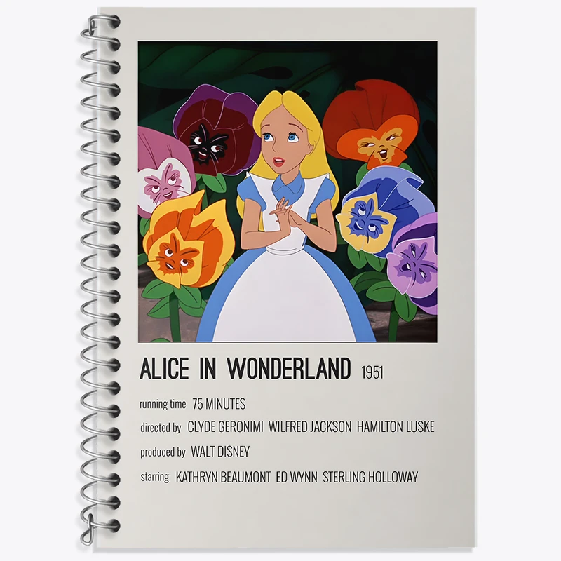 دفتر زبان دوخط 50 برگ خندالو طرح آلیس در سرزمین عجایب کد F13366