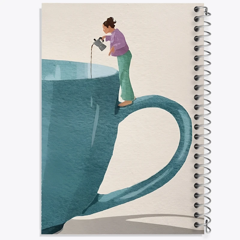 دفتر طراحی 50 برگ خندالو طرح عشق قهوه کد N2695