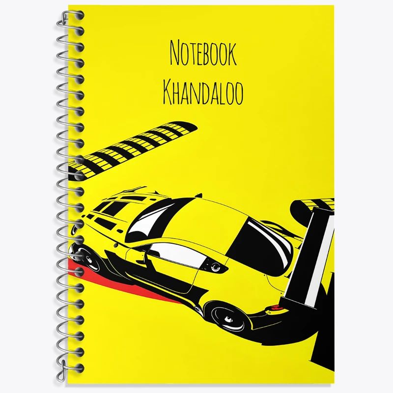 دفتر زبان 50 برگ خندالو مدل دو خط طرح ماشین اسپرت کد N7516