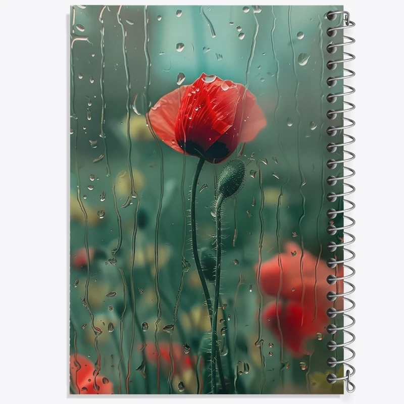 دفتر طراحی 50 برگ خندالو طرح گل شقایق کد F2711