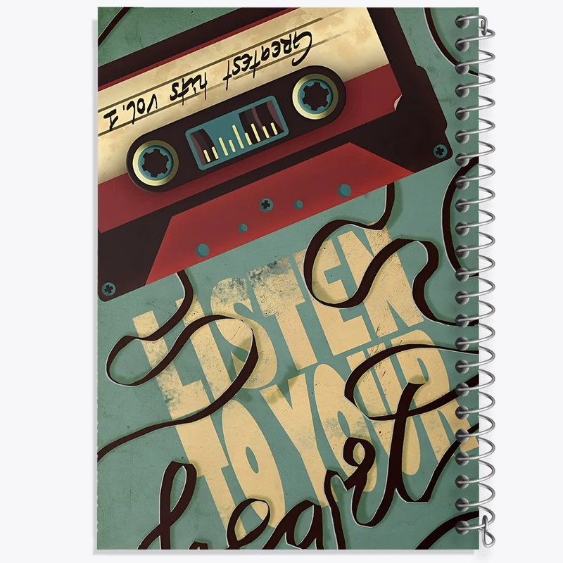 دفتر ژورنال نویسی 50 برگ خندالو مدل نقطه ای طرح نوار کاست کد F9717