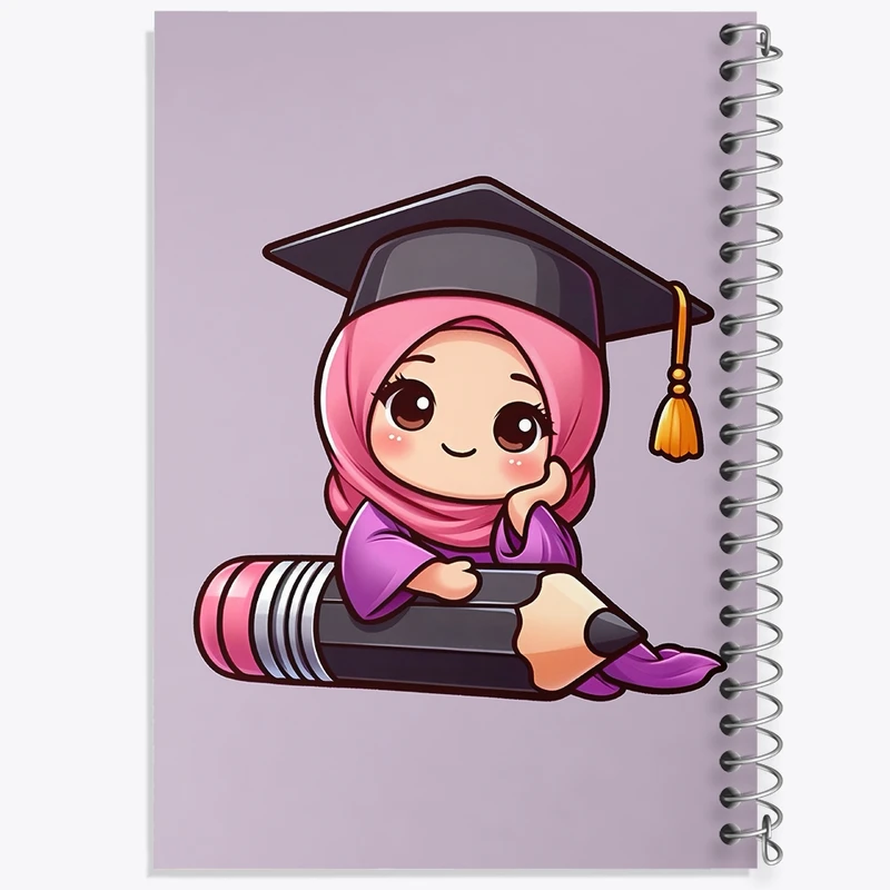 دفتر لیست خرید 50 برگ خندالو طرح دخترانه با حجاب کد F3774