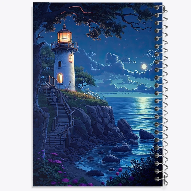 دفتر طراحی 50 برگ خندالو طرح فانوس دریایی کد F2878