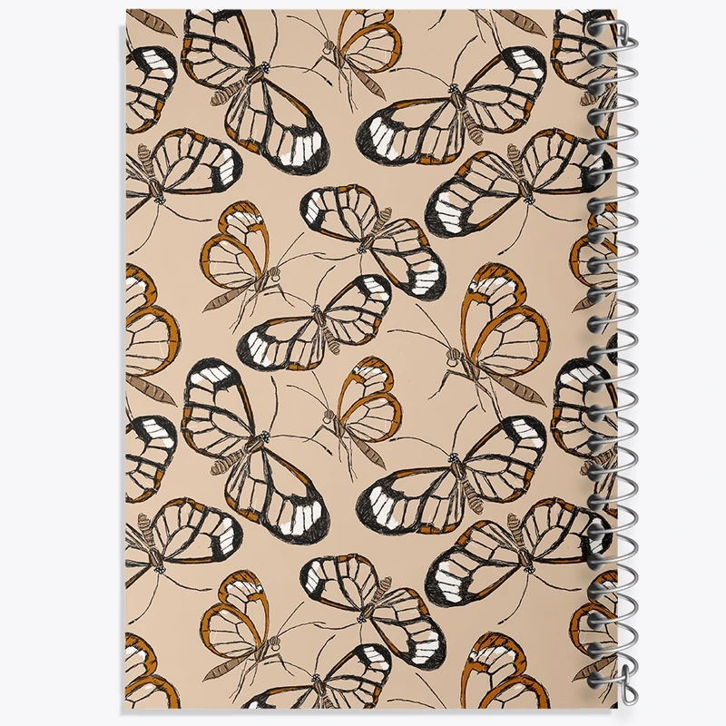 دفتر ژورنال نویسی 50 برگ خندالو مدل نقطه ای طرح پترن پروانه کد N8882