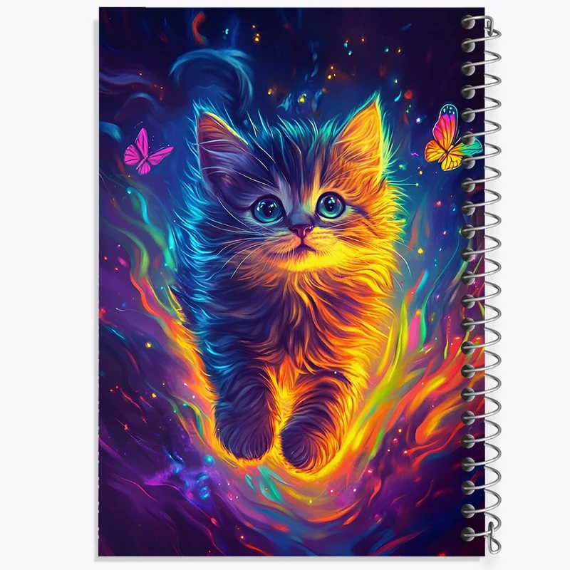 دفتر ژورنال نویسی 50 برگ خندالو مدل نقطه ای طرح گربه بامزه کد F9018