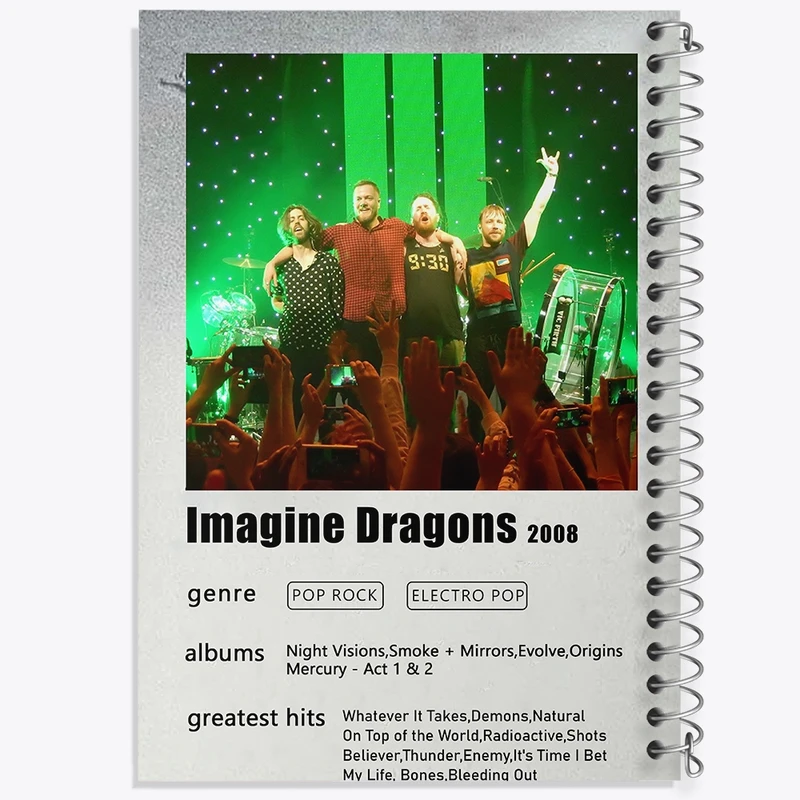 دفتر شطرنجی 50 برگ خندالو طرح ایمجین درگنز (Imagine Dragons)   کد F11236