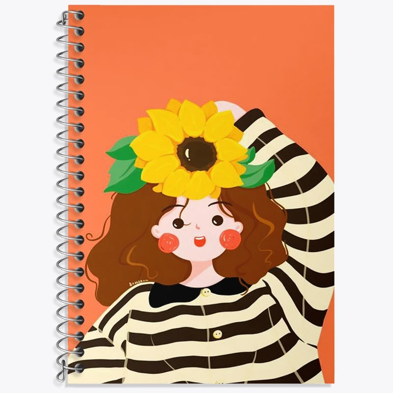 دفتر زبان 50 برگ خندالو مدل سه خط طرح دخترانه کیوت کد F3152