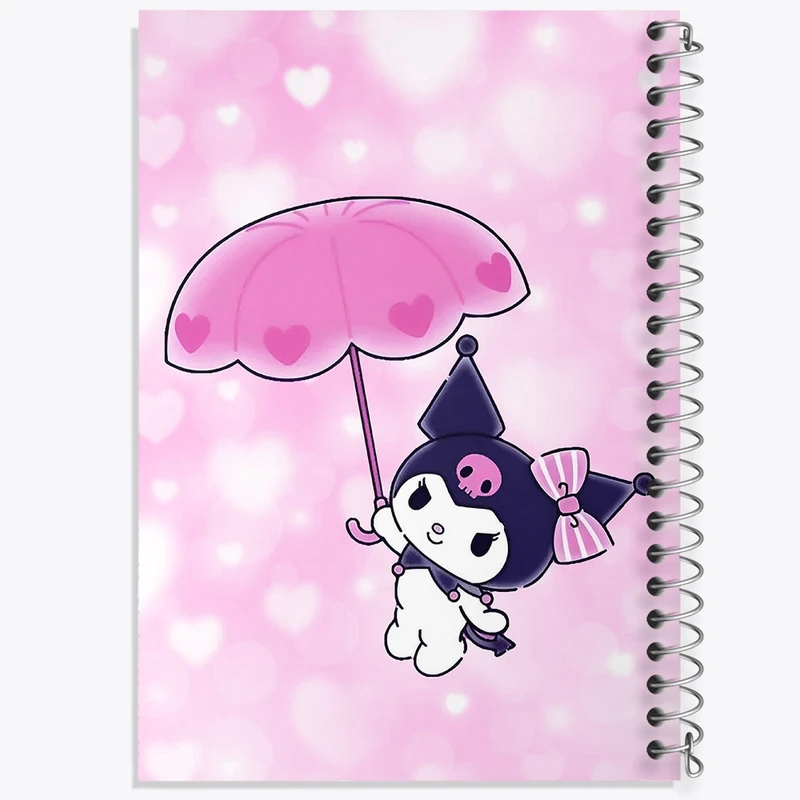 دفتر ژورنال نویسی 50 برگ خندالو مدل نقطه ای طرح کرومی (Kuromi) کد N8964