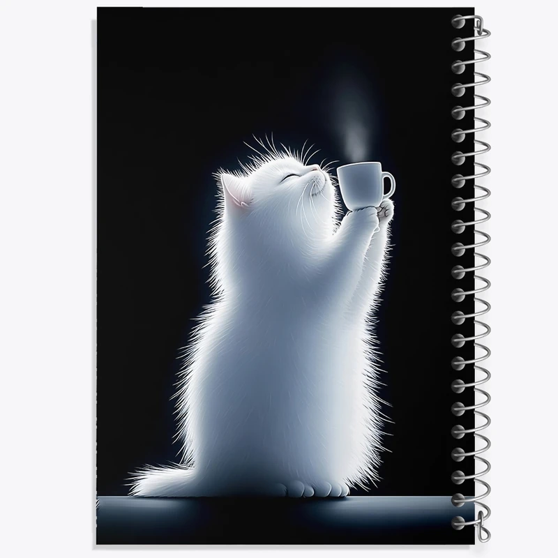 دفتر طراحی 50 برگ خندالو طرح گربه کیوت کد F4885