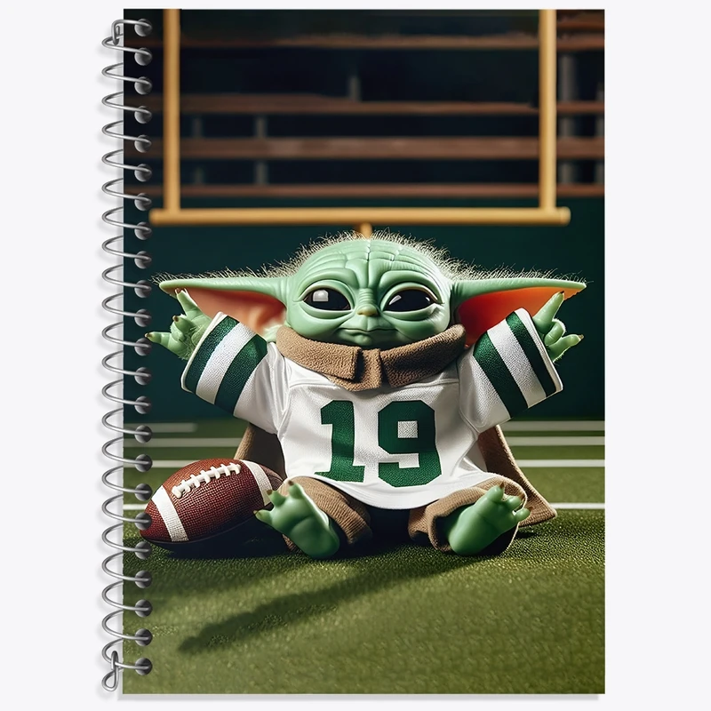 دفتر زبان 50 برگ خندالو مدل سه خط طرح بیبی یودا کد F4428