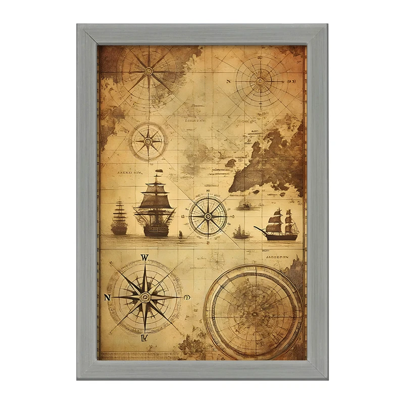 تابلو خندالو طرح کشتی و نقشه دریا کد F13801