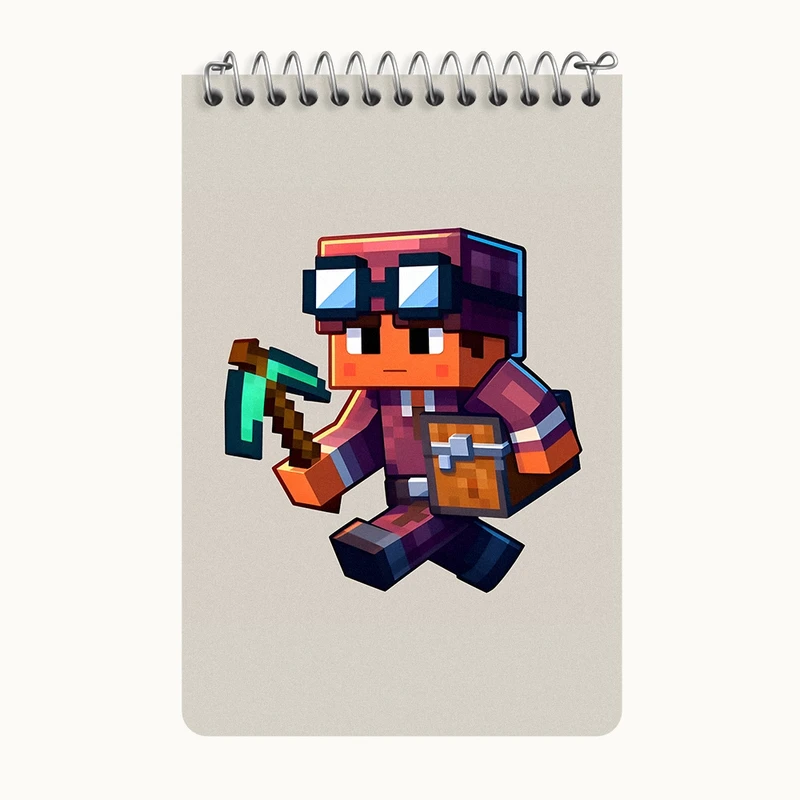 دفتر یادداشت 50 برگ خندالو طرح ماینکرافت (Minecraft) کد F12066