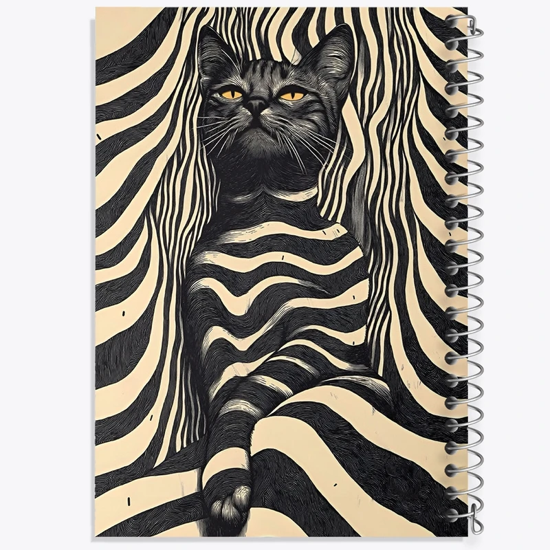 دفتر طراحی 50 برگ خندالو طرح گربه کد F10849