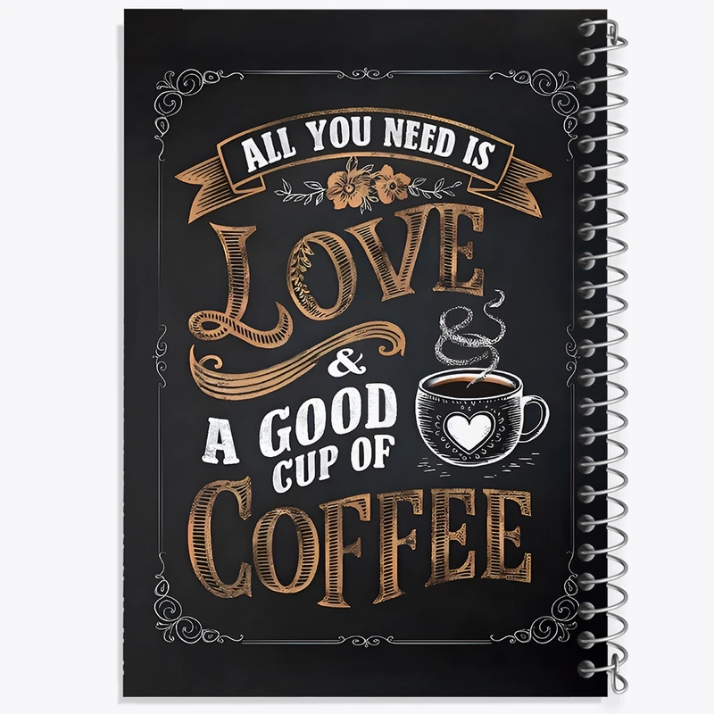 دفتر طراحی 50 برگ خندالو طرح قهوه (COFFEE) کد F12727