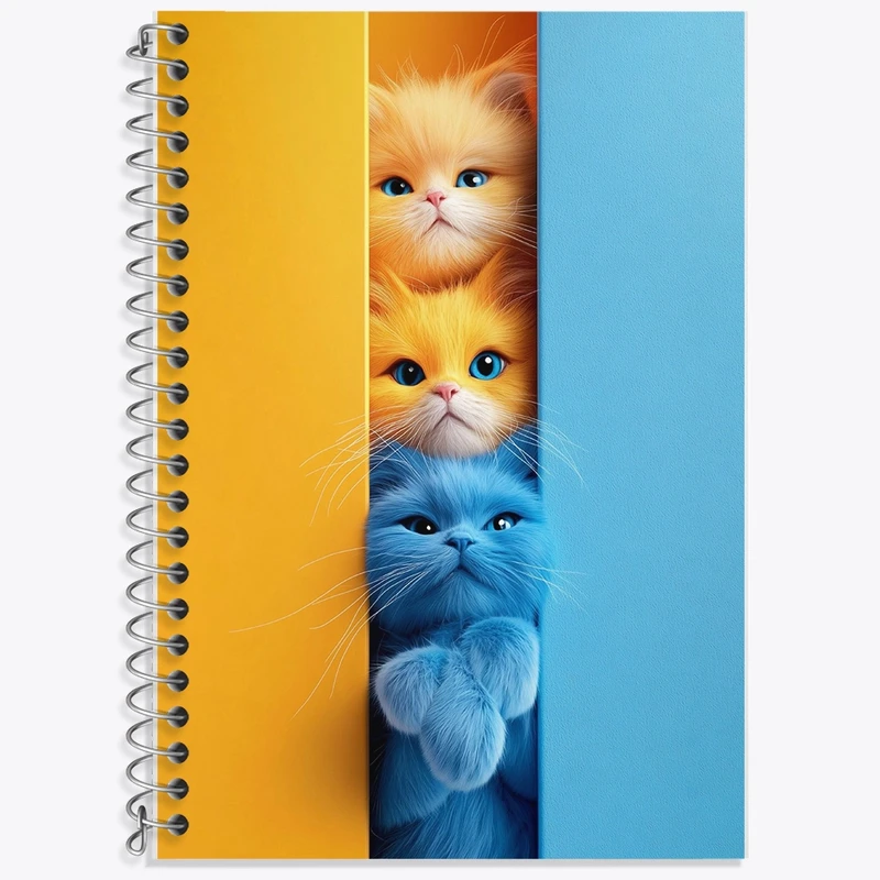 دفتر زبان 50 برگ خندالو مدل سه خط طرح گربه های بامزه کد F10729