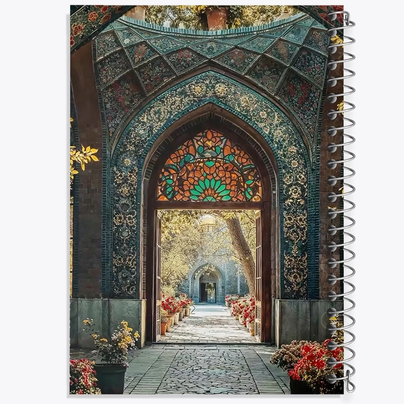 دفتر ژورنال نویسی 50 برگ خندالو مدل نقطه ای طرح باغ ایرانی کد F10695