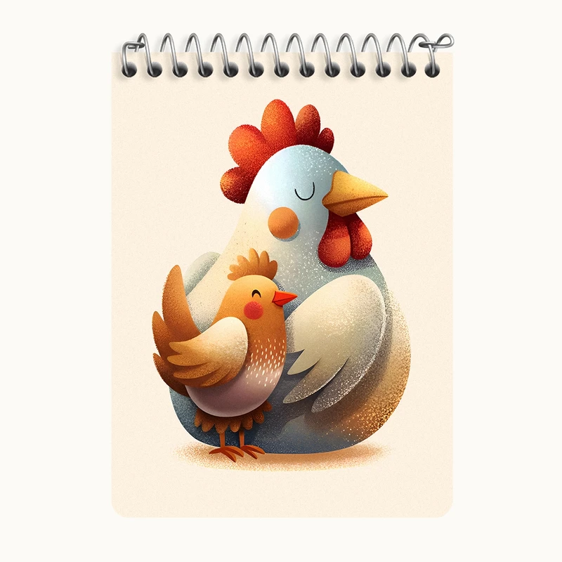 دفتر یادداشت 50 برگ خندالو طرح مرغ و خروس کد N6731