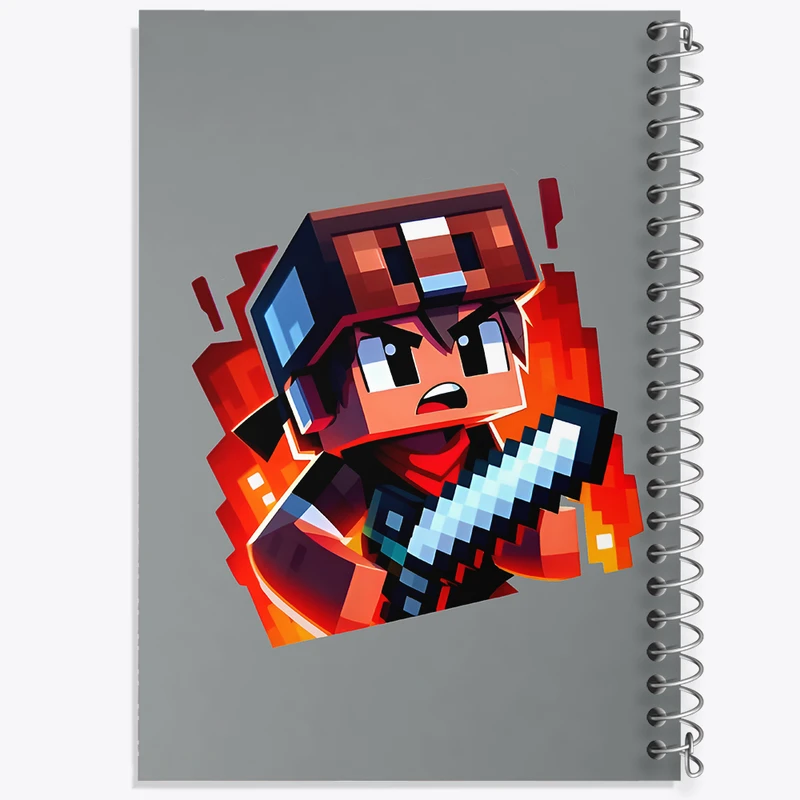 دفتر مشق 100 برگ خندالو طرح ماینکرافت (Minecraft) کد F12062